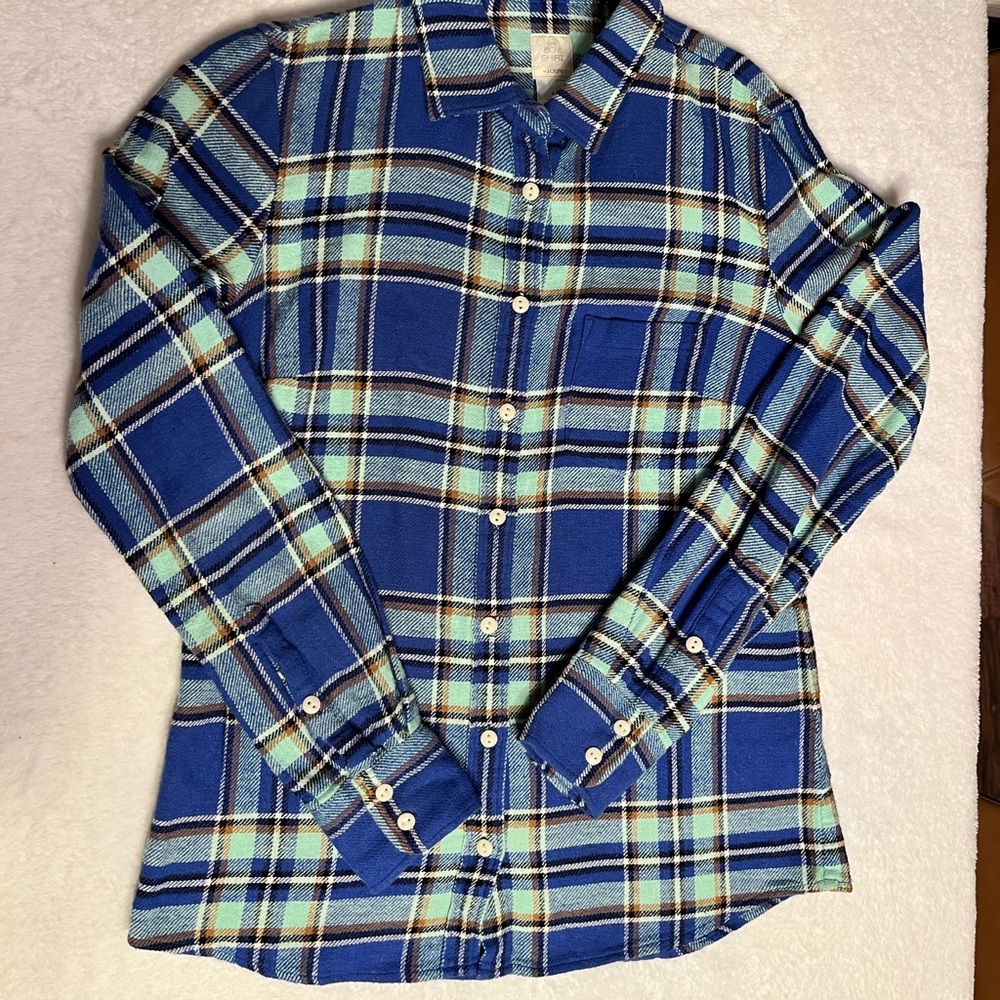 J. Crew Blue Plaid Button-Down Shirt